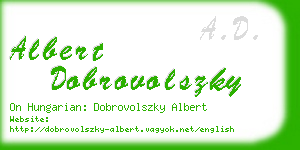 albert dobrovolszky business card